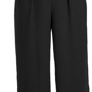 Women Plus Size Wide Leg Pants Crossover Waist Pleated Front Casual Work Pants Lounge Trouser with Pockets(1X-5X)