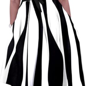 Plus Size Dress A Line Dresses for Women Summer Long Dresses with Sleeve Casual Belted