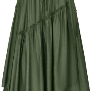 Long Skirts for Women Renaissance Costume Pirate Maxi Skirt Plus Size with Pockets