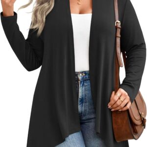 Women Plus Size Cardigan 2025 Lightweight Long Sleeve Jacket 1X-5X