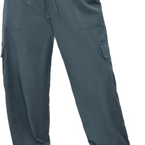 Women Plus Size High Waist Cargo Pants Casual Loose Baggy Jogger Pants Trousers Pockets