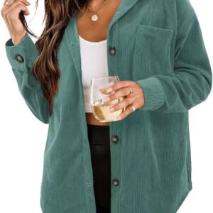 Women s Jacket Plus Size Long Sleeve Button Down Shirts Blouses Tops