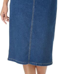 Plus Size Women Plus-Size Stretch Denim Five-Pocket Jeans Skirt