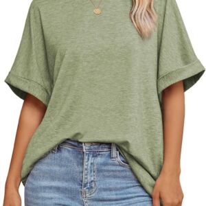 Women Oversized T Shirts Summer Tops Spring Casual Loose Fit Workout Short Sleeve 2025 Beach Vacation